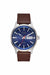 Nixon - Sentry Solar Leather - Navy Sunray/Silver - Front