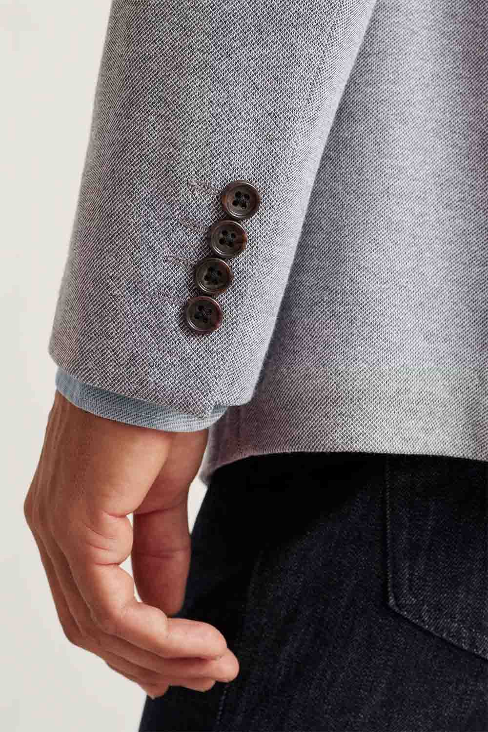 Bonobos - Italian Knit Blazer - Lt Grey - Sleeve
