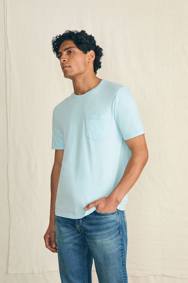 Faherty - Sunwashed Pocket Tee - Blue Oasis - Front