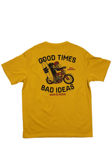 Iron & Resin - Good Times Bad Ideas Tee - Yellow - Back