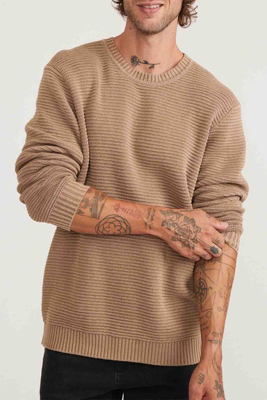 Marine Layer - Garment Dye Crew Sweater - Toasted Coconut - Front