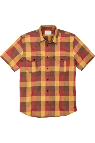 Filson - Sun Washed SS Alaskan Guide Shirt - Red/Yellow/Brown Check - Front