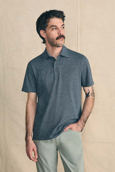 Faherty - SS Movement Pique Polo - Dusty Iron Heather - Front