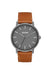 Nixon - Porter Leather Watch - Gunmetal/Charcoal/Taupe - Front