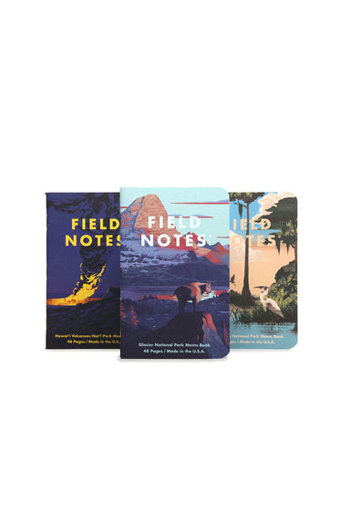 Field Notes - National Parks 3 Pack - Glacier, Hawaii, Everglades