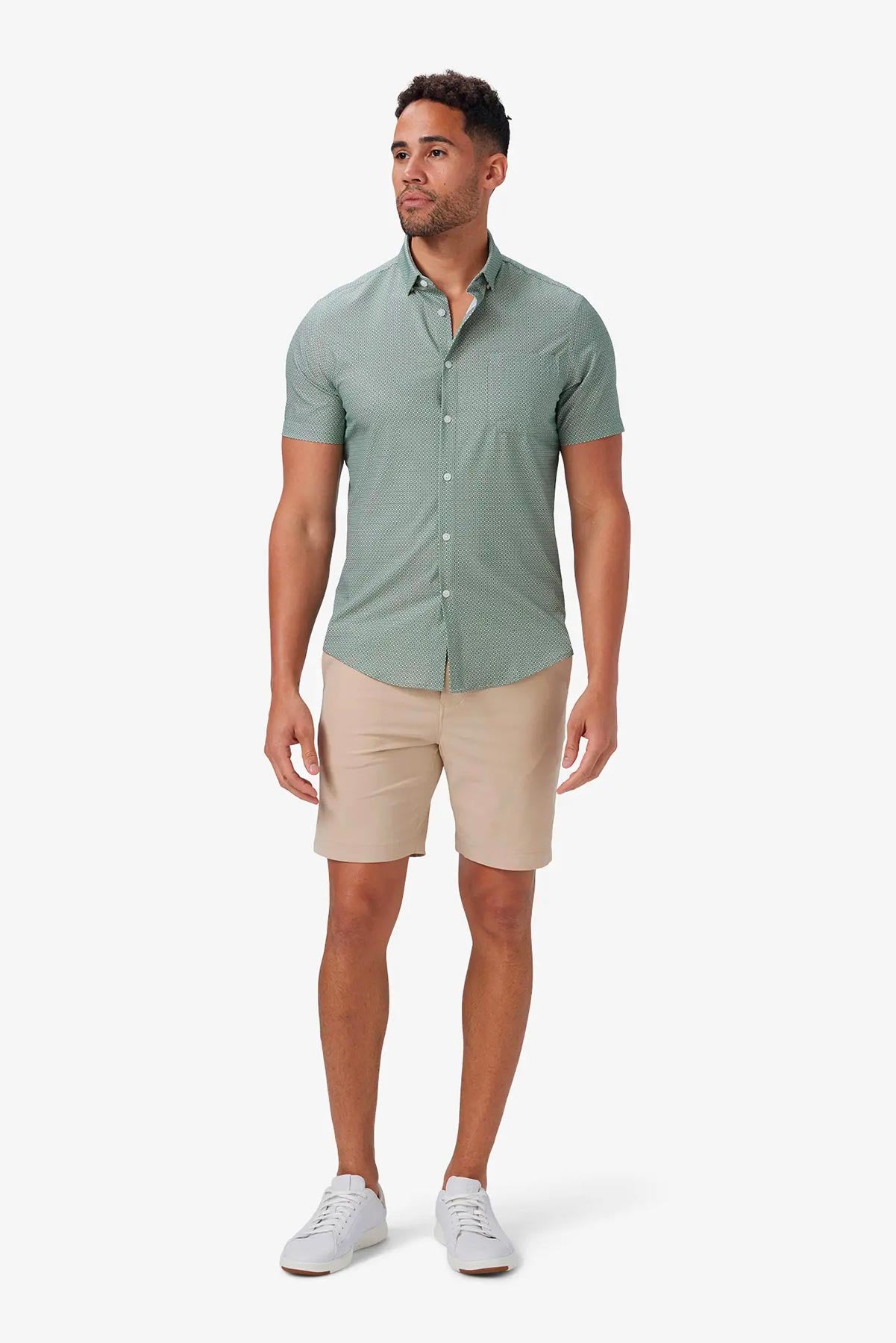 LEEWARD SS Sage Geo Print
