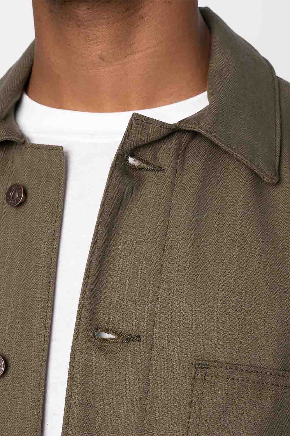 Naked & Famous - Chore Coat - Army Twill Olive - Detail