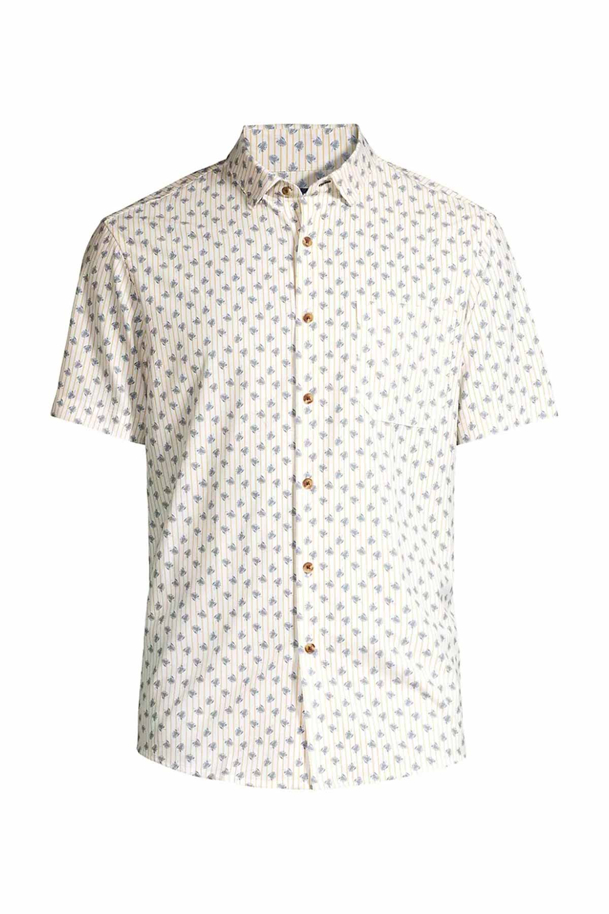 LEEWARD SS Stripe Palm Print