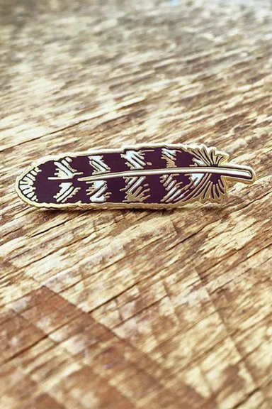 Noteworthy Paper & Press - Feather Enamel Pin - Front