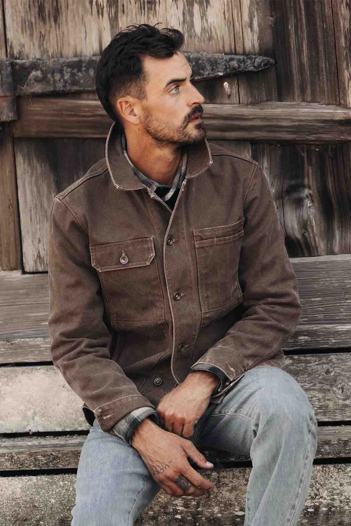 Taylor Stitch - The Longshore Jacket - Aged Penny Chipped Canvas - Model