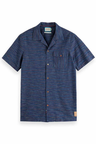 Scotch & Soda - Spaced Out Stripe Shirt - Multi Blue Stripe - Flatlay