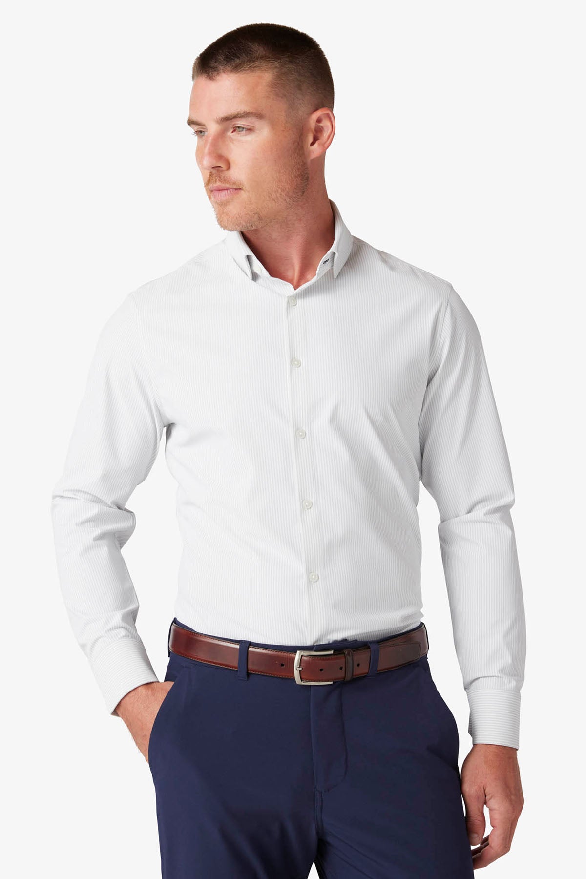Mizzen + Main - Leeward LS - Silver Banker Stripe