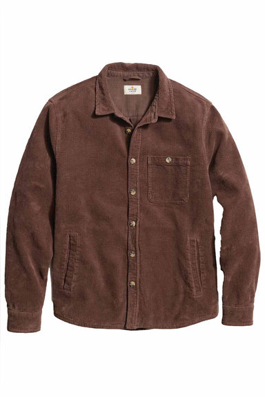 Marine Layer - Max Broken In Corduroy Overshirt - Chocolate - Flatlay