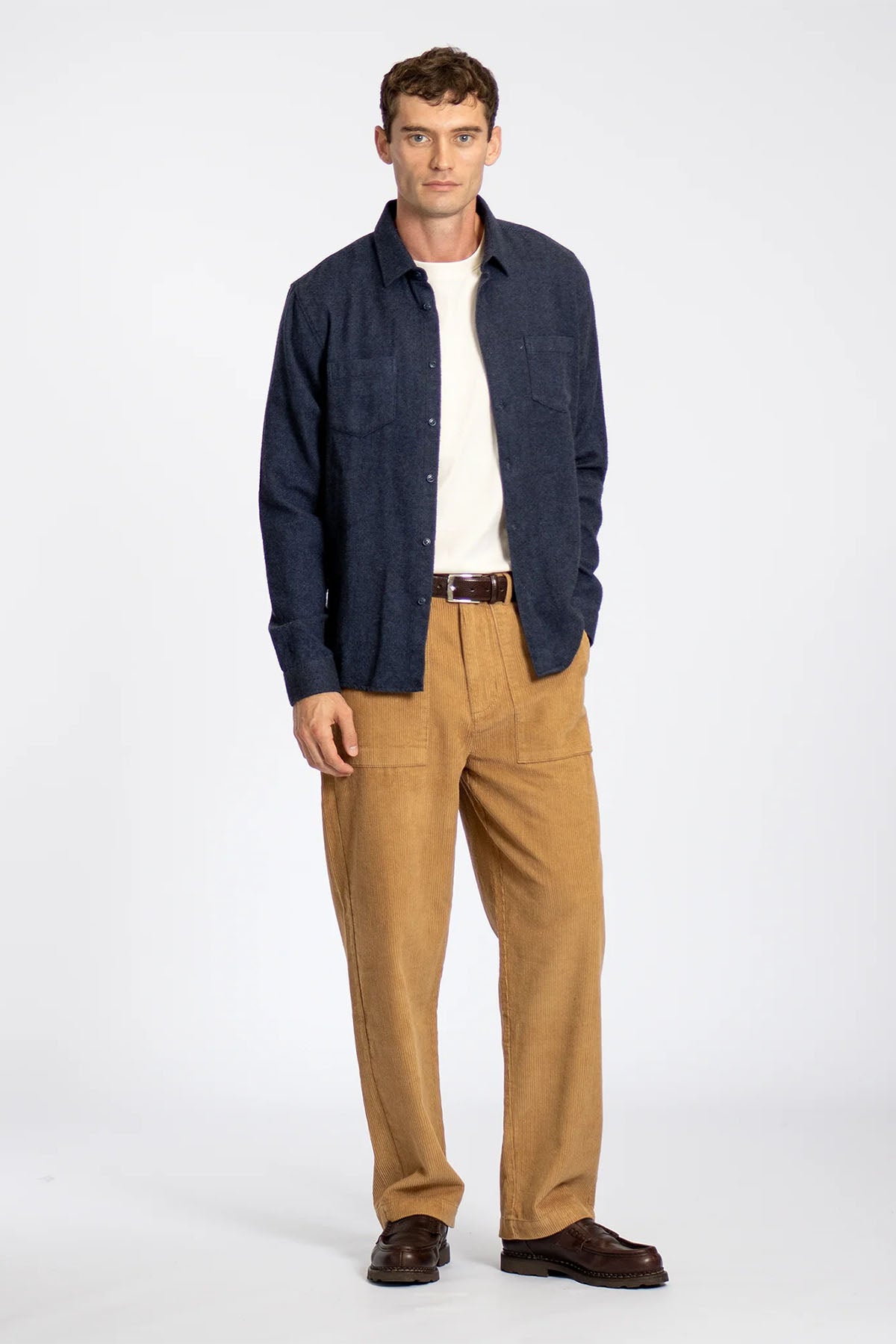 Far Afield - Classic 2 Pkt LS Shirt - Insignia Blue