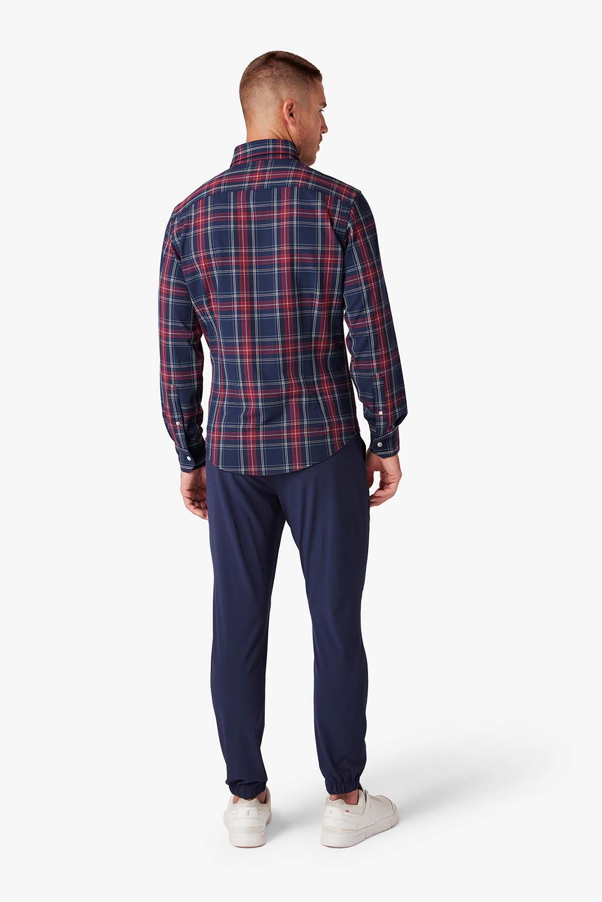 Mizzen and Main - City Flannel - Navy Tartan - Back