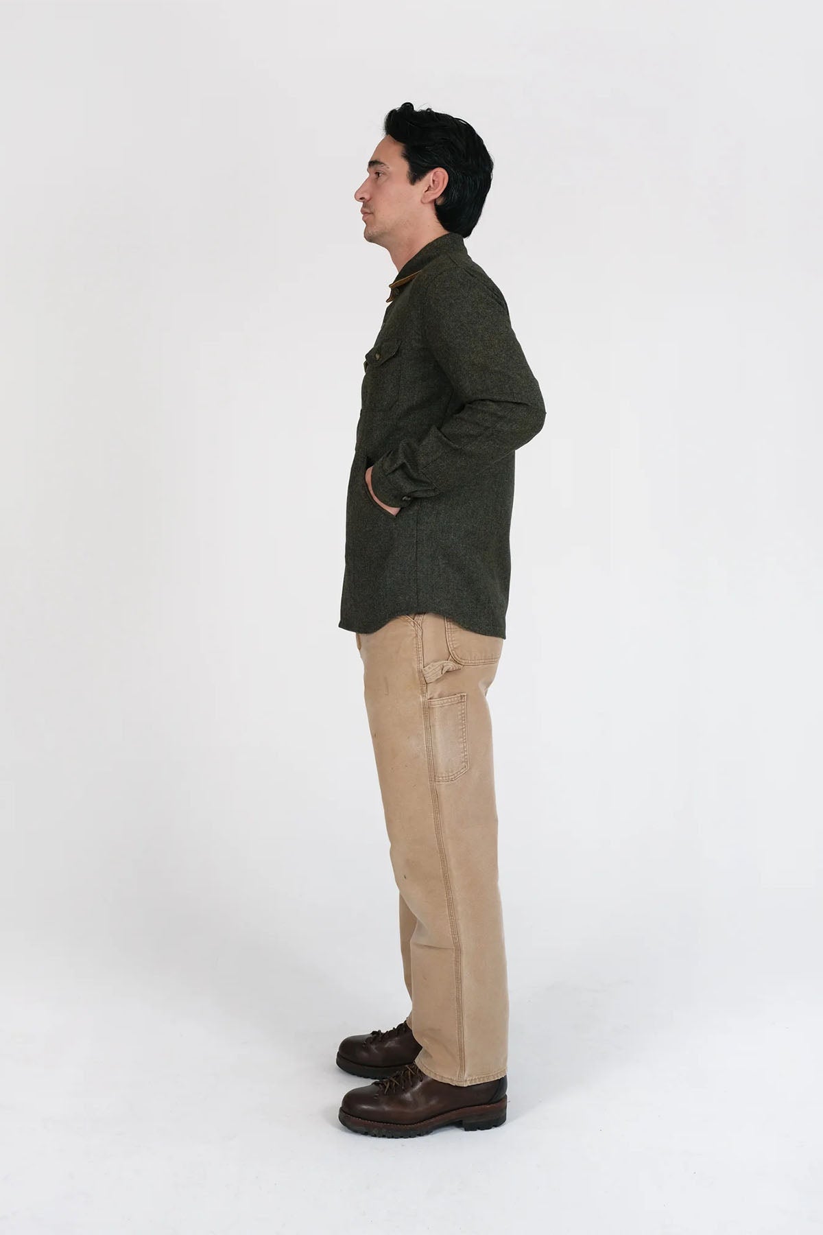 Dehen - Crissman Overshirt - Hunter Green - Side