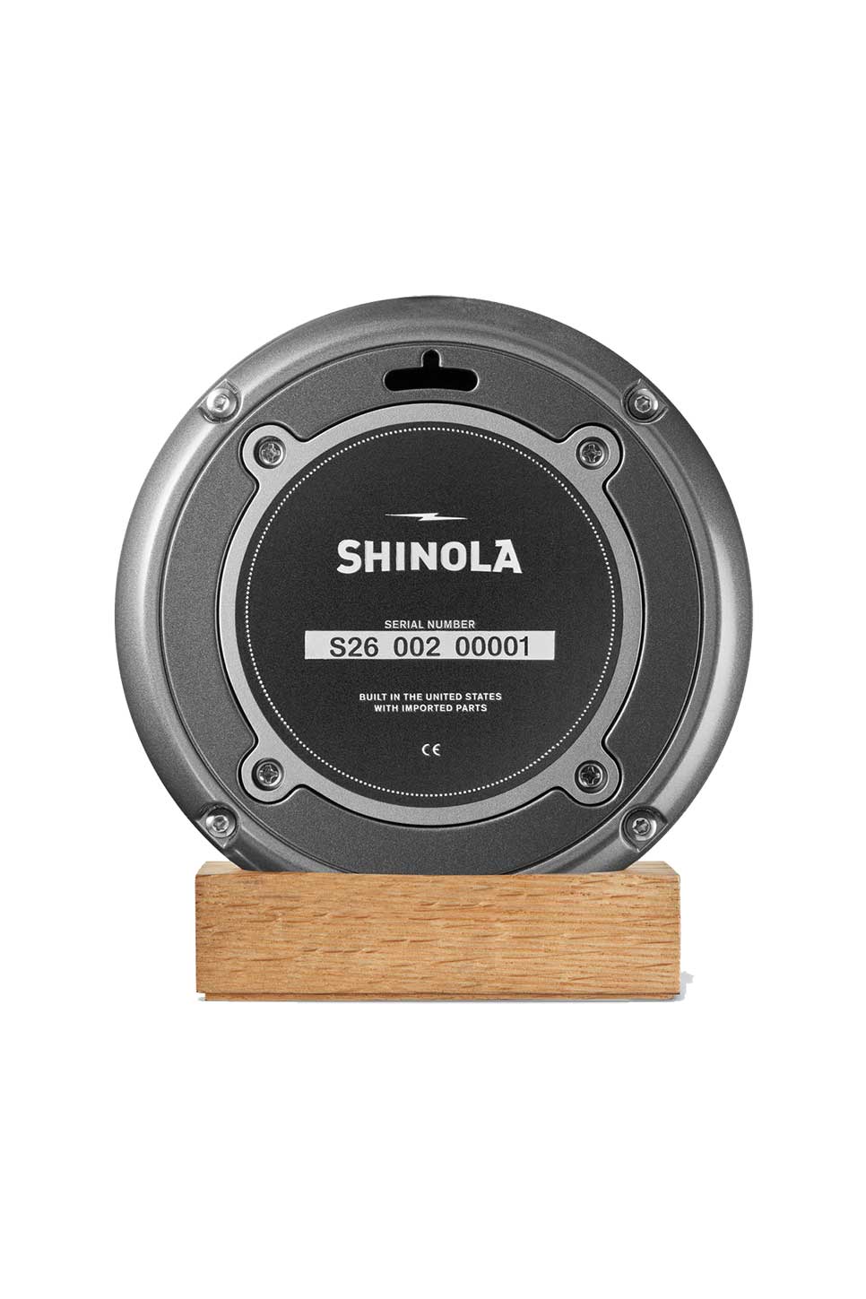 Shinola - Runwell Desk Clock - Dark Gray - Back