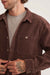 Marine Layer - Max Broken In Corduroy Overshirt - Chocolate - Detail