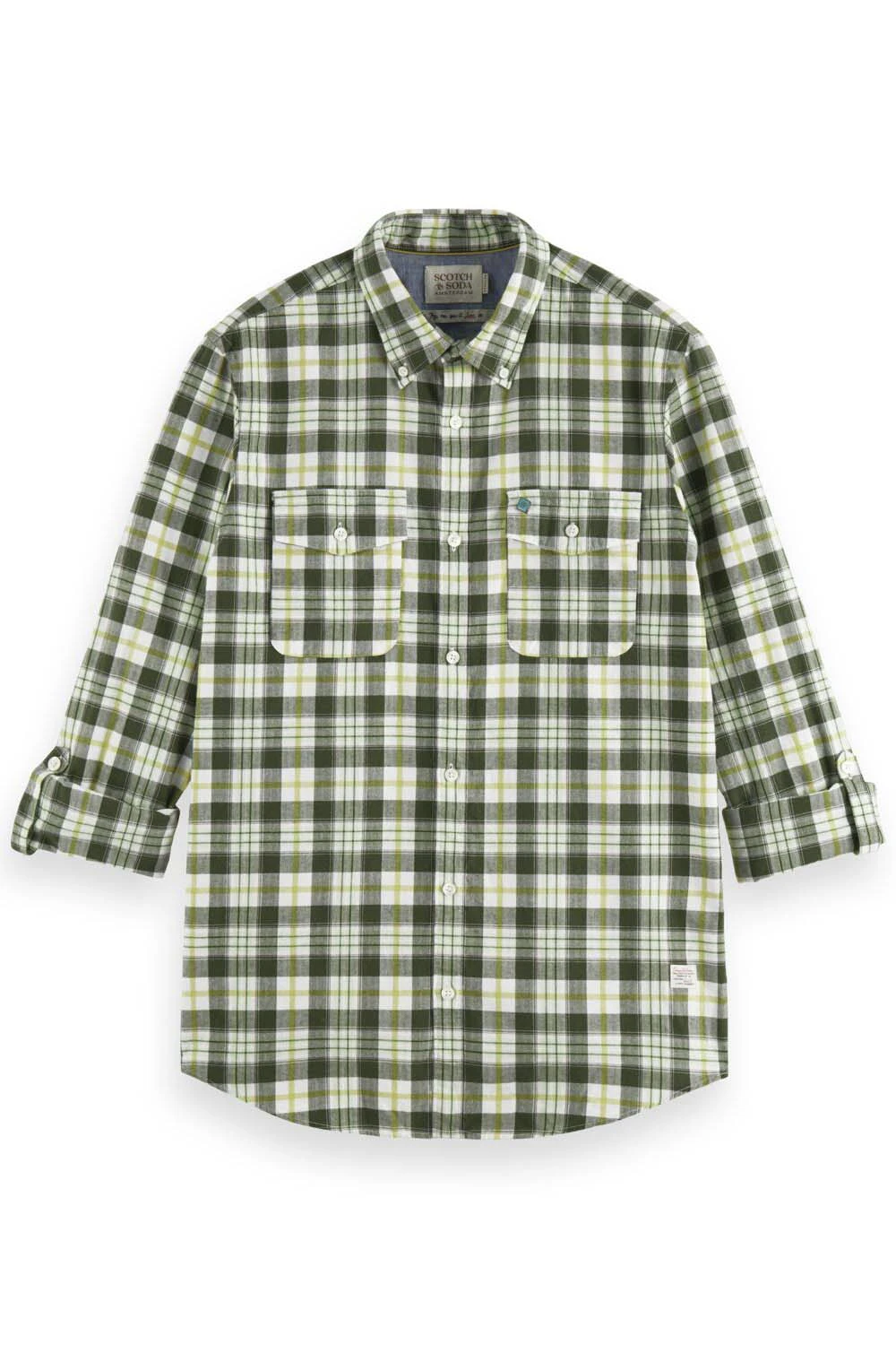 Scotch & Soda - Lightweight Flannel Check Shirt - Green Check