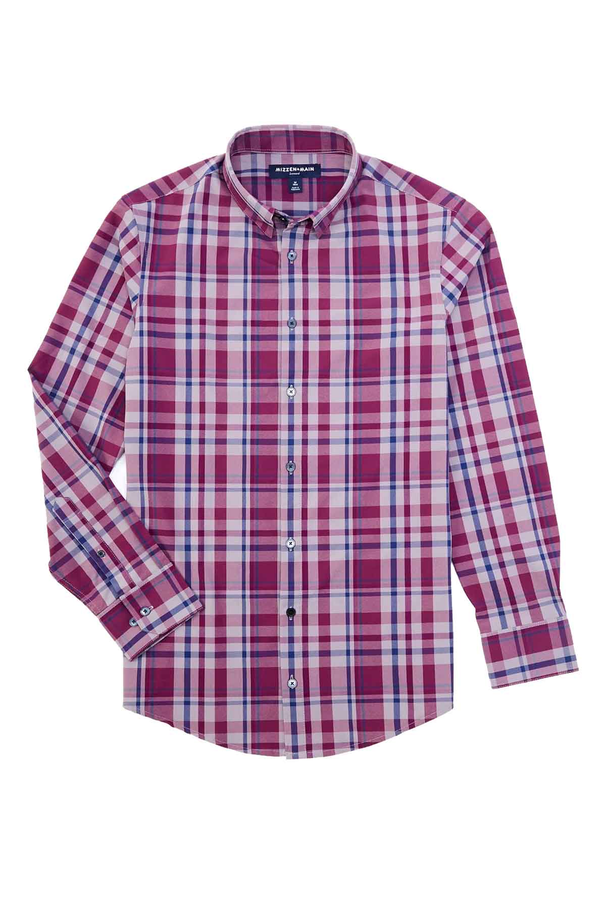 LEEWARD LS Plum Gray Plaid