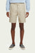 Scotch & Soda - Fave Printed Linen Bermuda Short - Sand/Black Stripe - Front