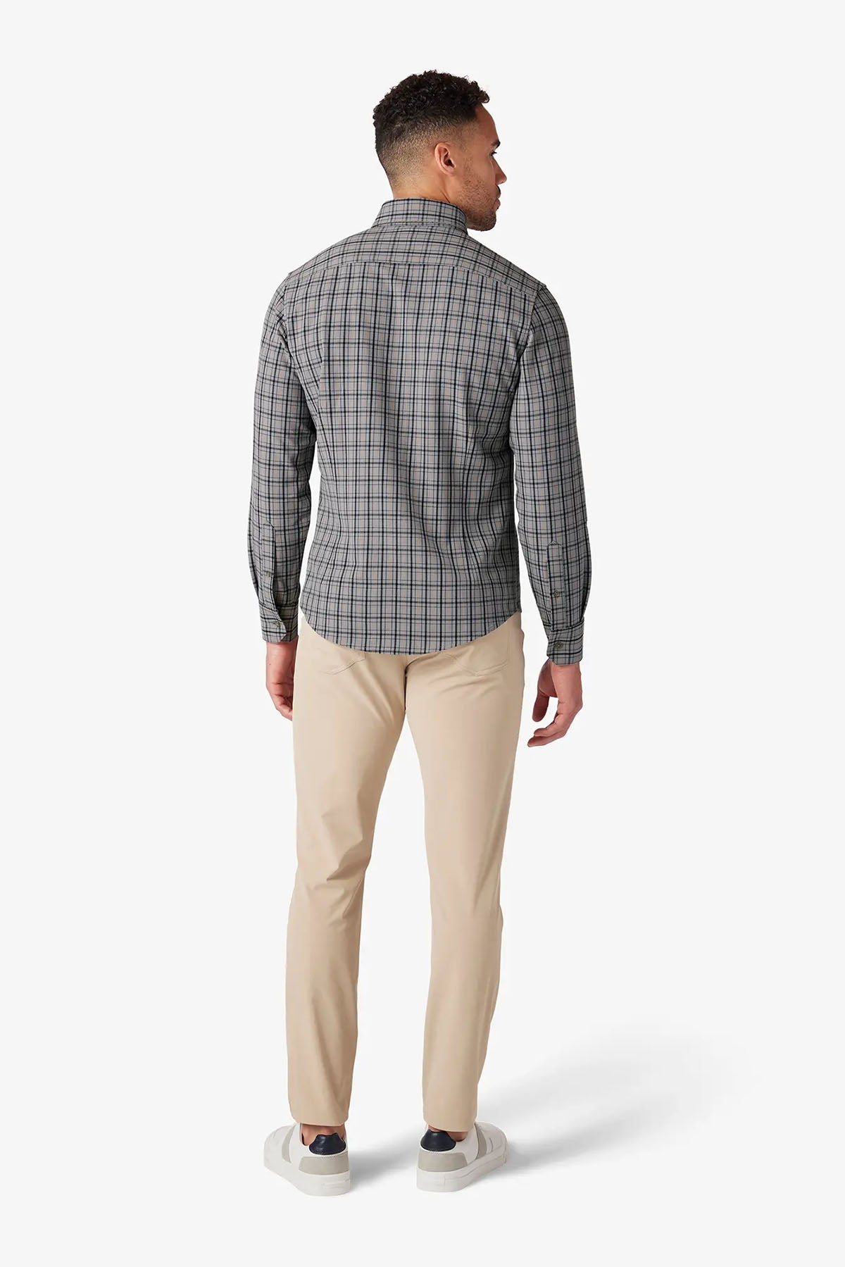 Mizzen + Main - City Flannel - Nickel Houston Plaid - Back