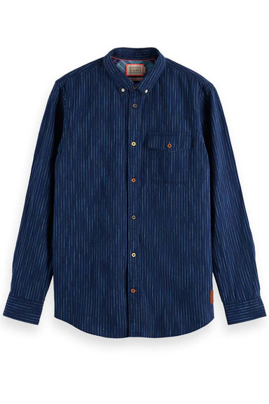 Scotch & Soda - Stripe Linen Shirt - Blue Stripe - Flatlay