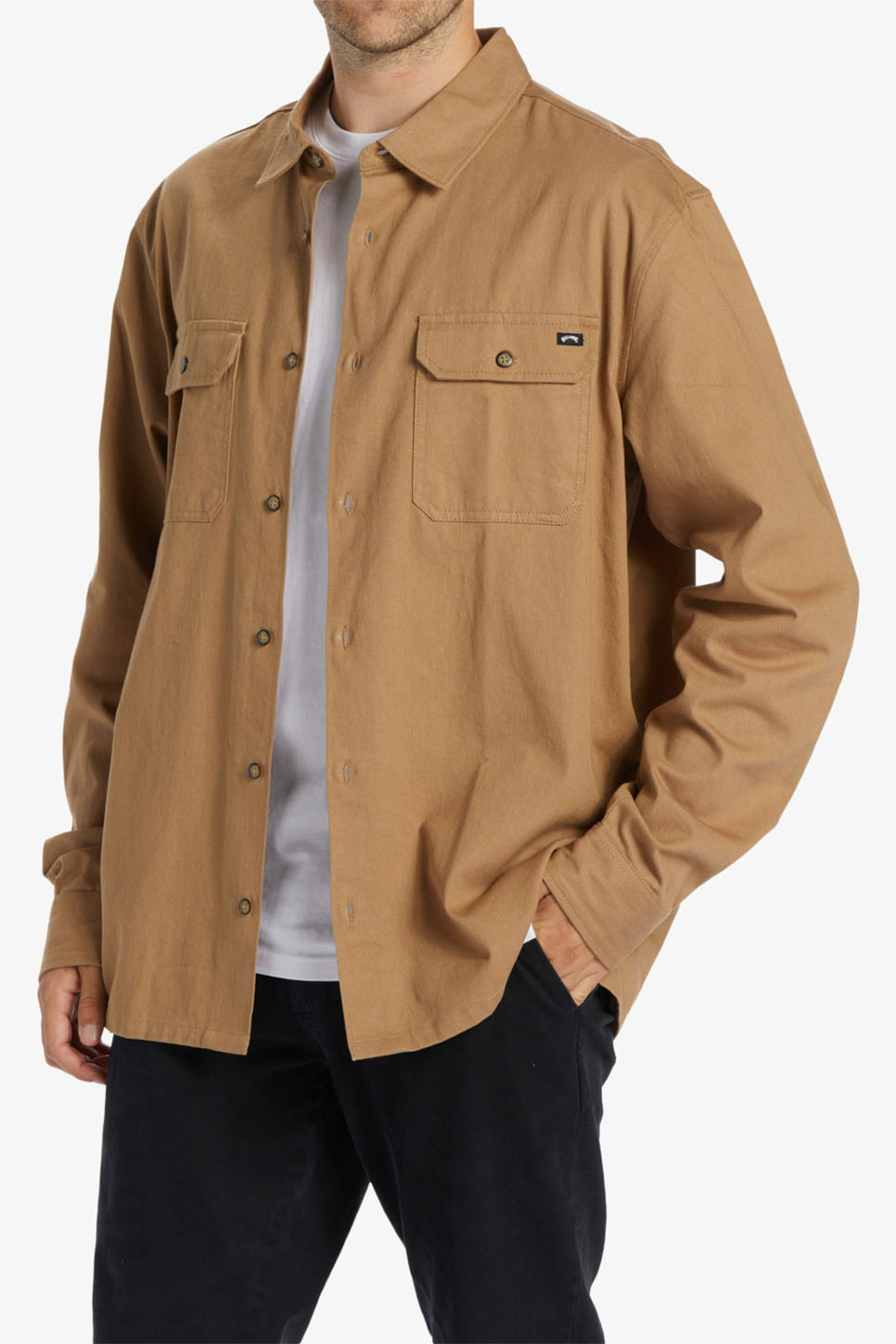 Billabong - Zeledon Solid Flannel - Gravel - Side