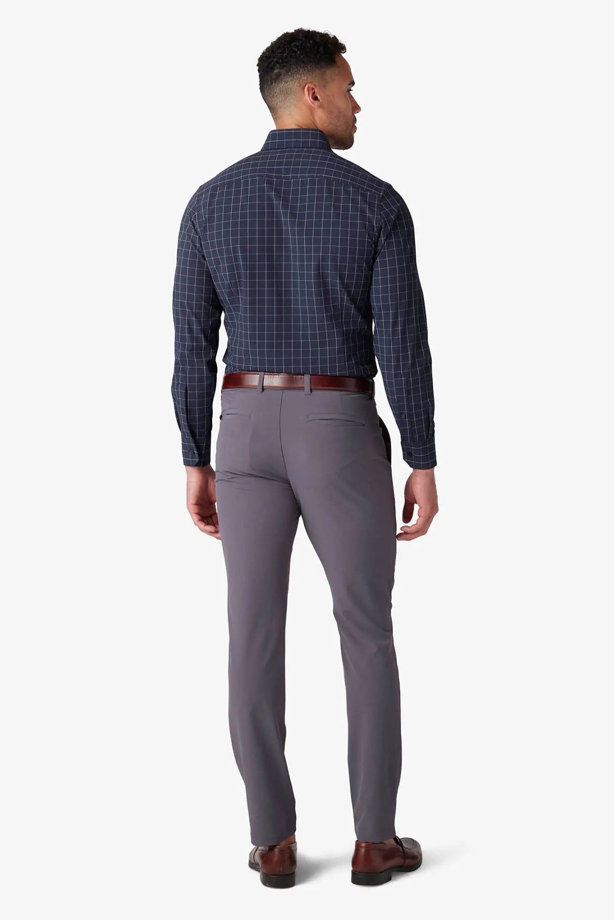 Mizzen and Main - Leeward LS - Navy Lexington Plaid - Back