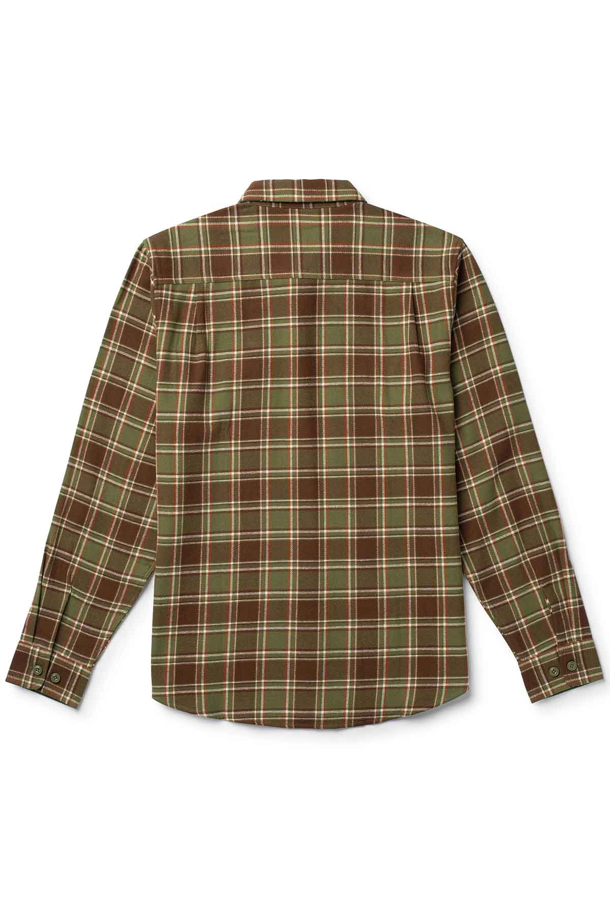 Seager - Calico Flannel - Olive Brown - Back
