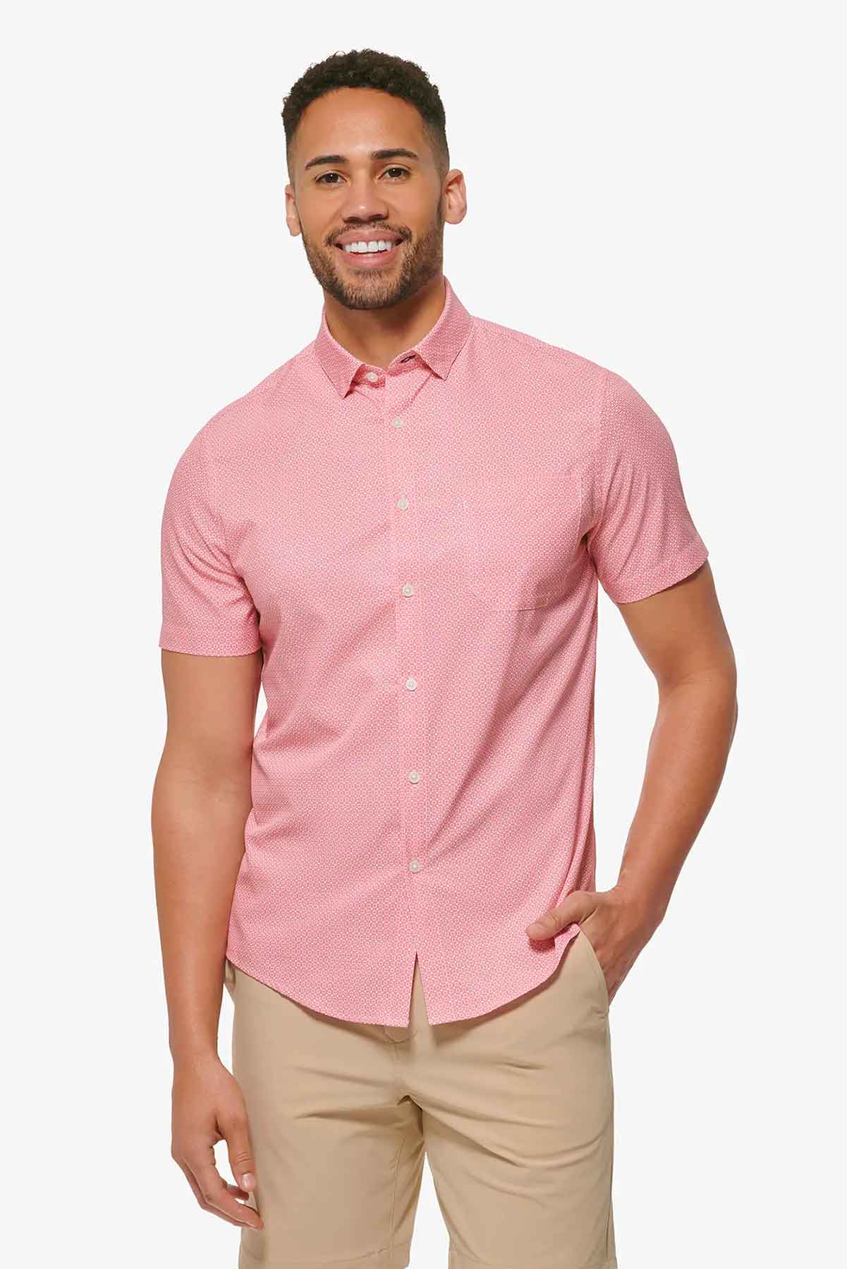 LEEWARD SS Tea Rose Geo Print