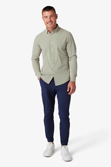 Mizzen + Main - Leeward LS - Sage Gingham - Front