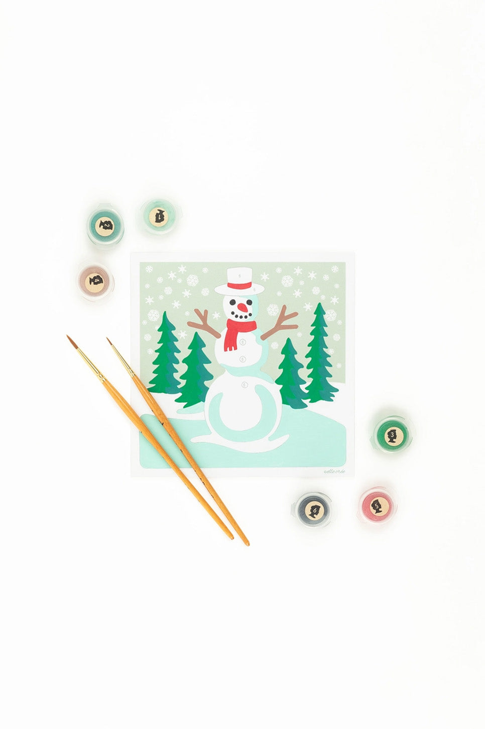 SNOWMAN MINI PAINT BY NUMBER