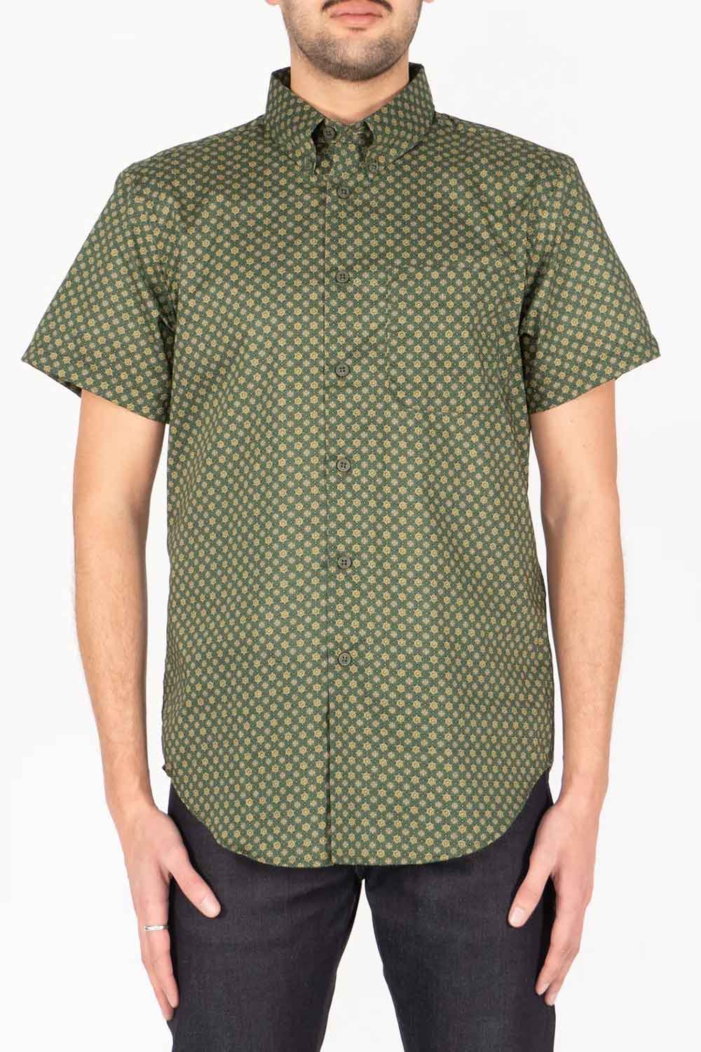 SS EASY SHIRT Medallions Print Green