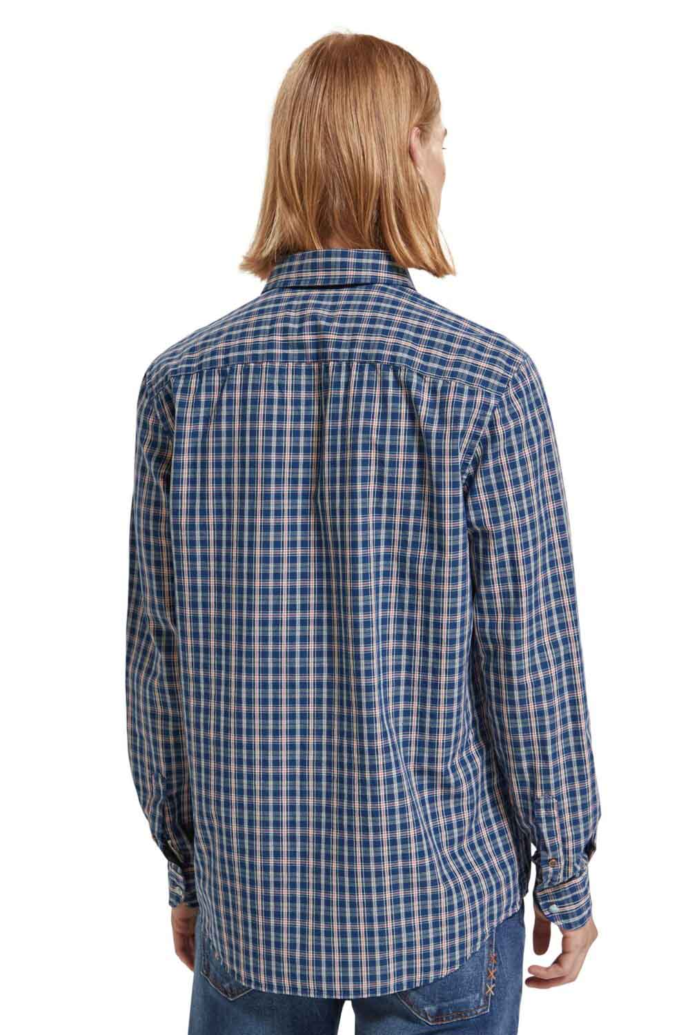 Scotch & Soda - Minimal Check LS - Blue/Red Check - Back