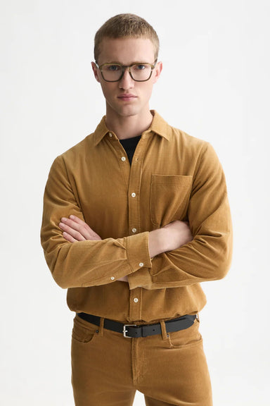 Scotch and Soda Corduroy Shirt in Dijon — Front view