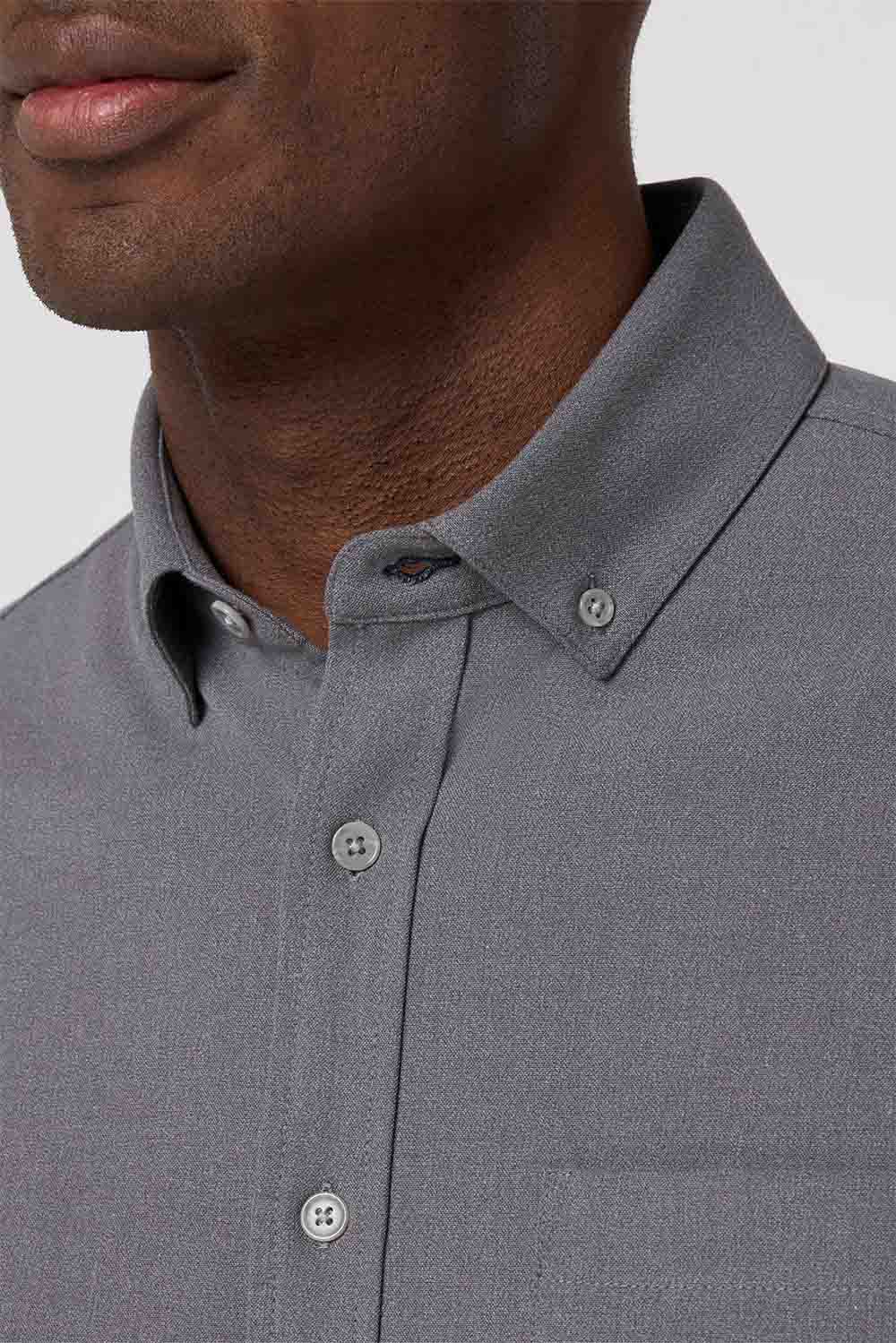 Mizzen + Main - City Flannel - Pewter Heather - Detail