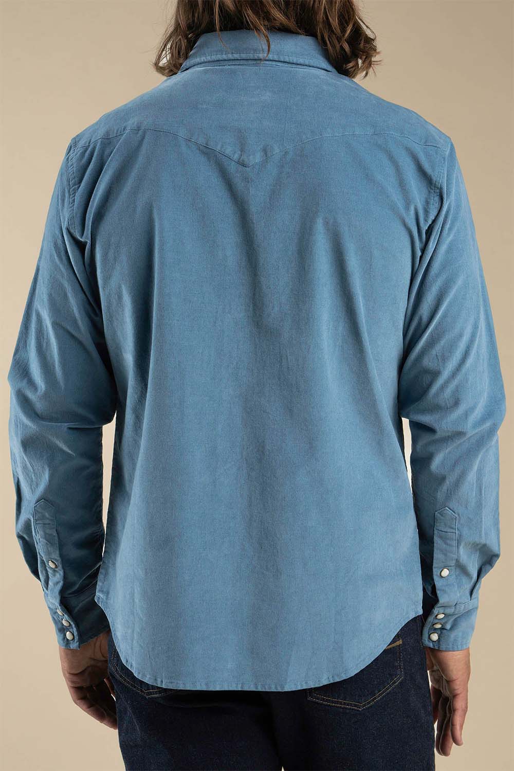 Sendero - Wyatt Pearl Snap Shirt - Sky Blue - Back