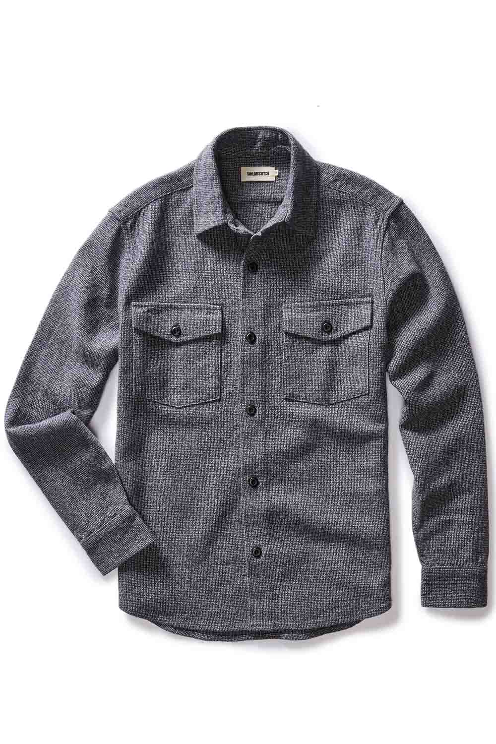 Taylor Stitch - The Point Shirt - Blue Heather Linen Tweed - Flatlay