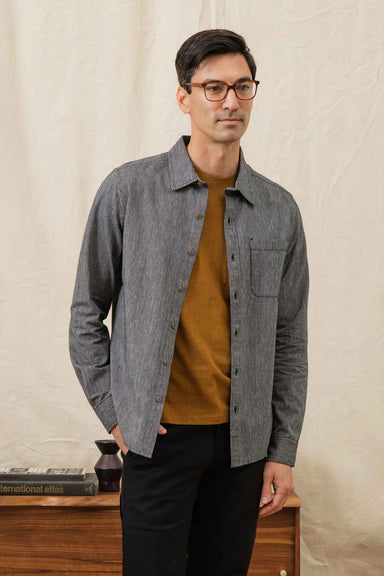 Bridge & Burn - Jude Shirt - Onyx Stripe - Front