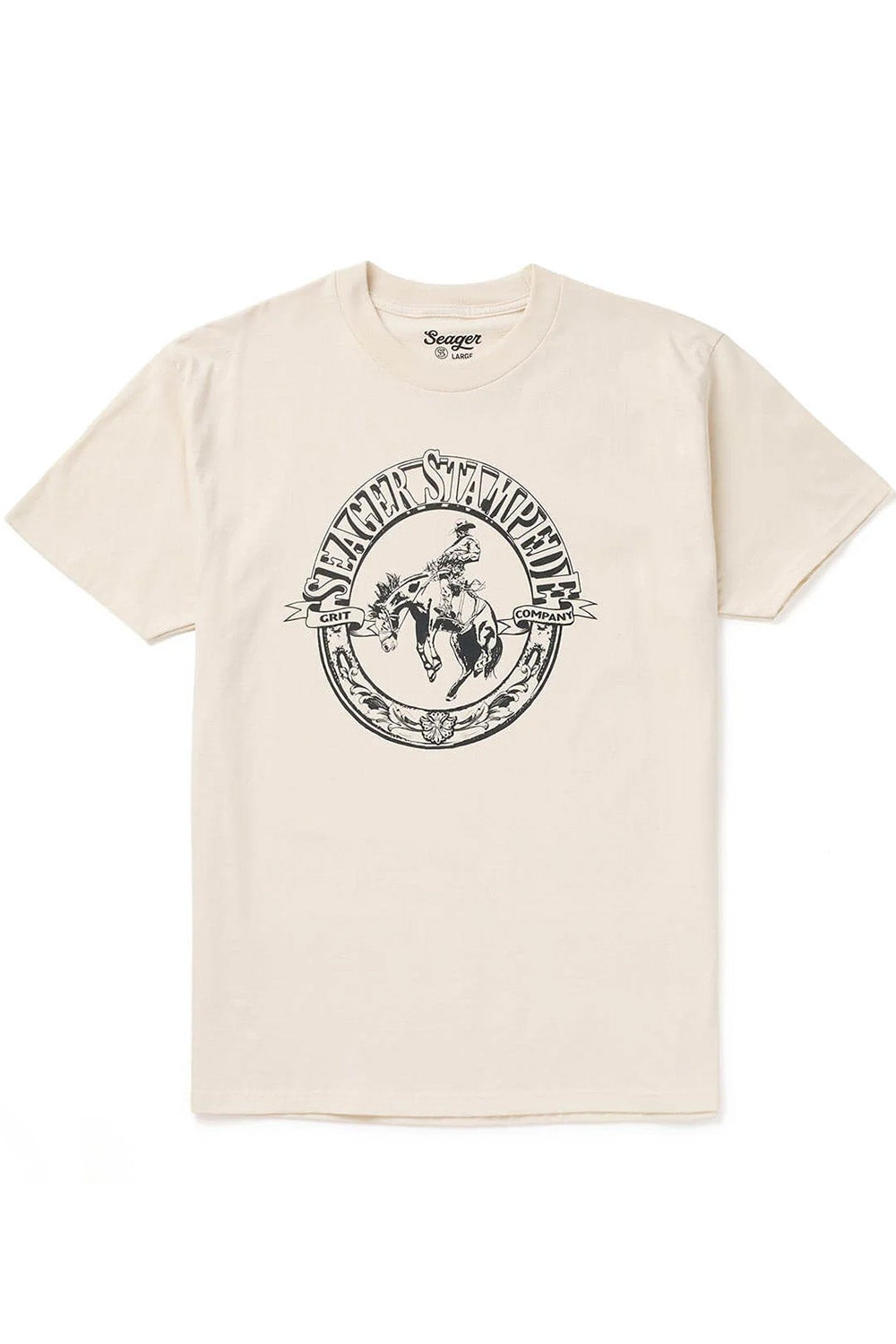 seager stampeed tee vintage white front