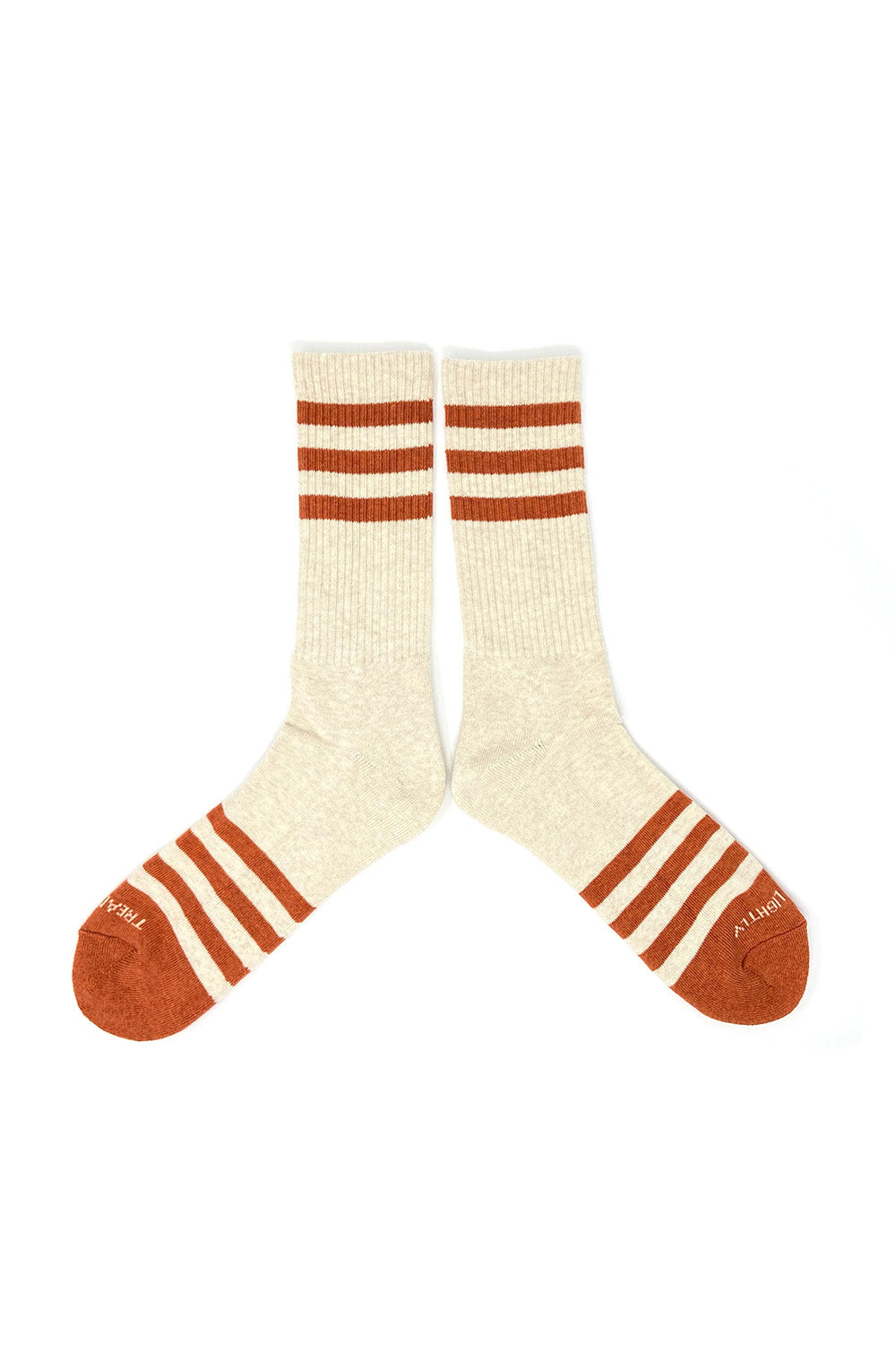 ampal creative heather stripes sock cream orange flatlay