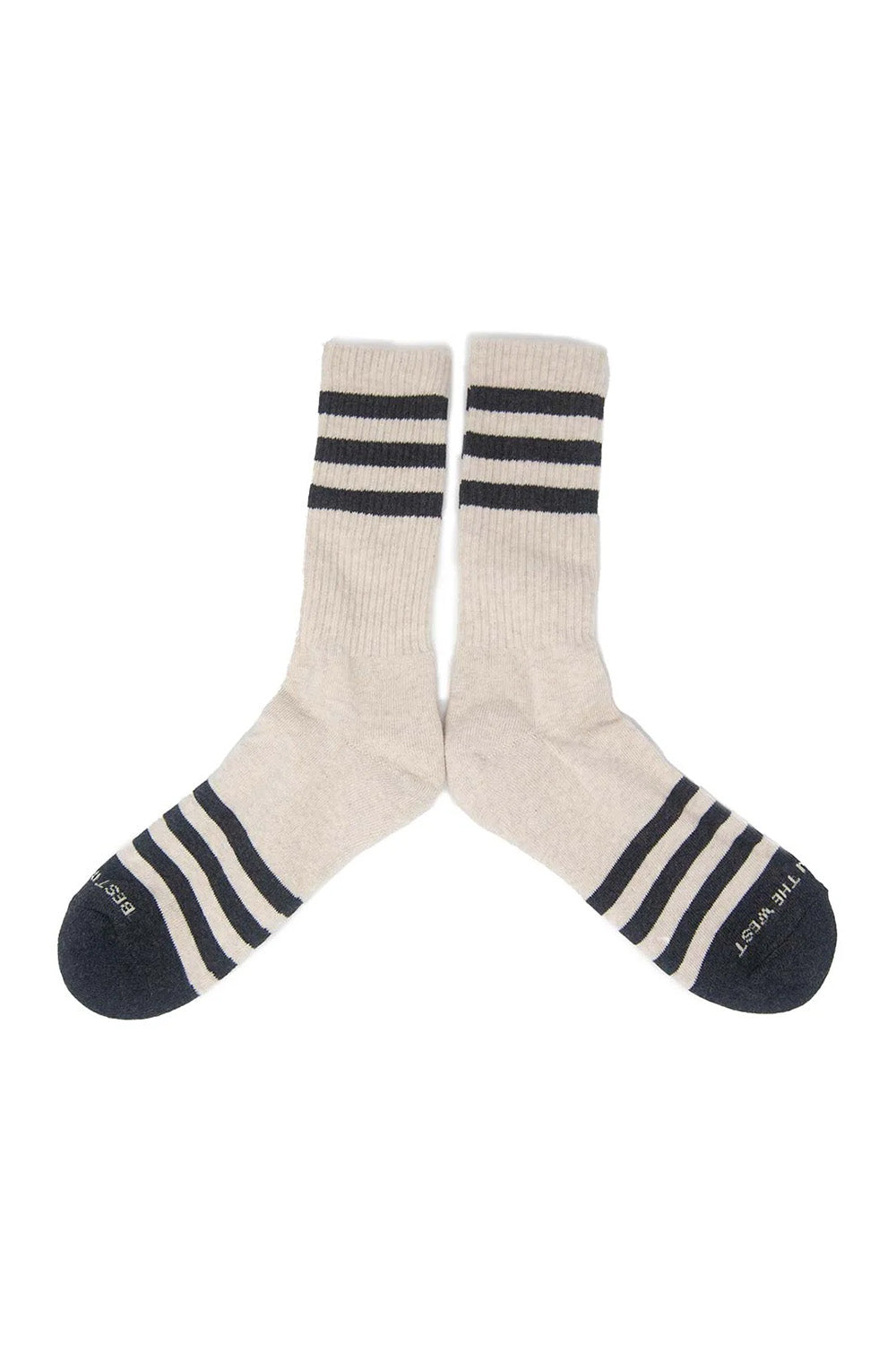 ampal creative heather stripes socks cream charcoal