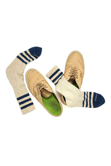 ampal creative heather stripes socks cream navy lifestyle