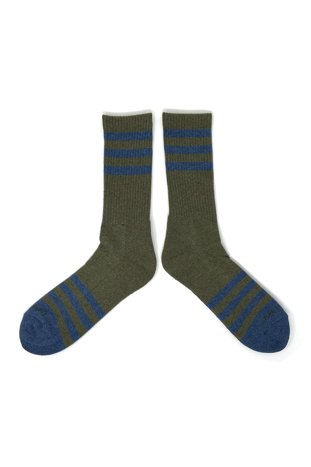 ampal creative heather stripes socks olive navy