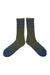 ampal creative heather stripes socks olive navy