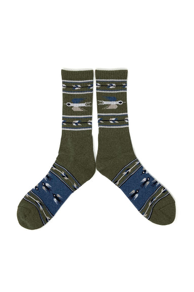 ampal creative heather thunderbird socks olive