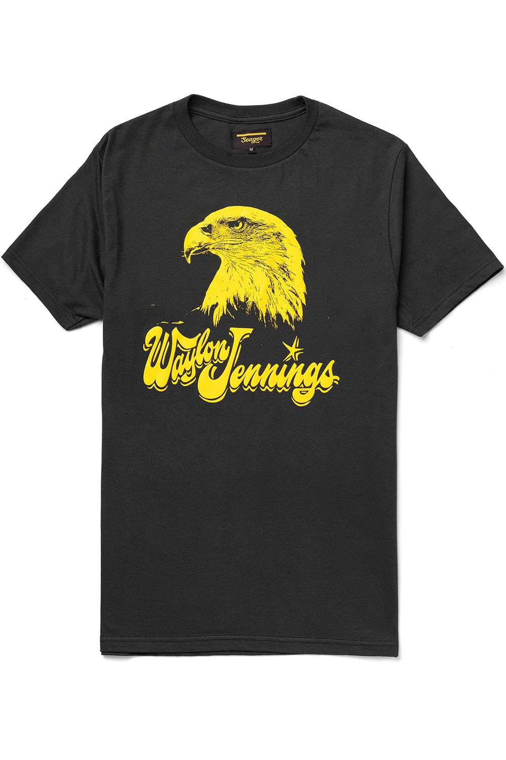 Seager - Waylon Jennings Eagle Tee - Vintage Black - Front