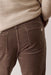 Marine Layer 5 Pocket Flex Terry Cords in Taupe — Detail back pocket view