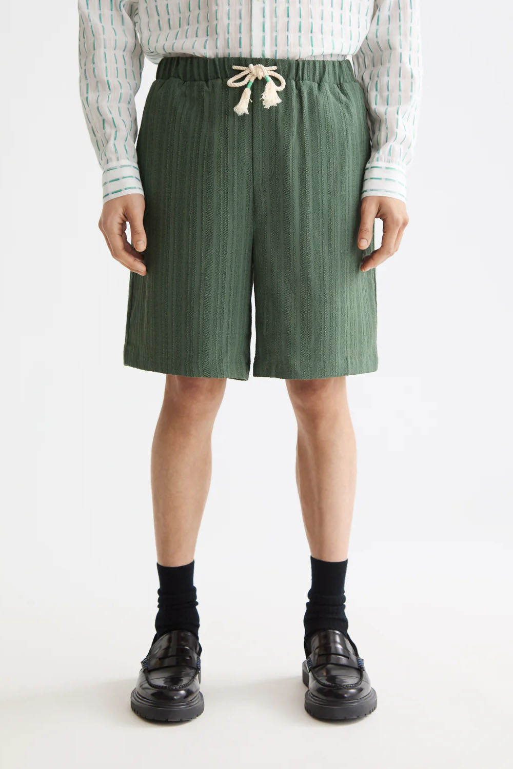 Scotch & Soda - Fave Stripe Bermuda Short - Thyme - Front